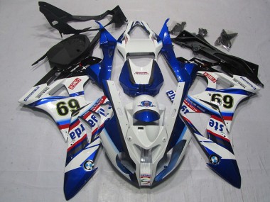 BMW S1000RR 2009-2014 Verkleidungen - Weiß Blau Sterilgarda 69