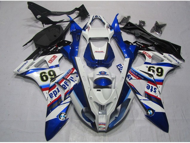 BMW S1000RR 2009-2014 Verkleidungen - Weiß Blau Sterilgarda 69