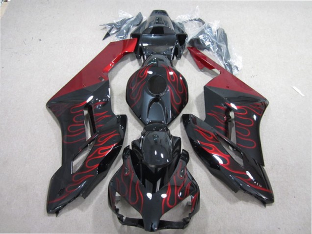 Honda CBR 1000 RR 2004-2005 Verkleidung - Schwarz rote Flamme