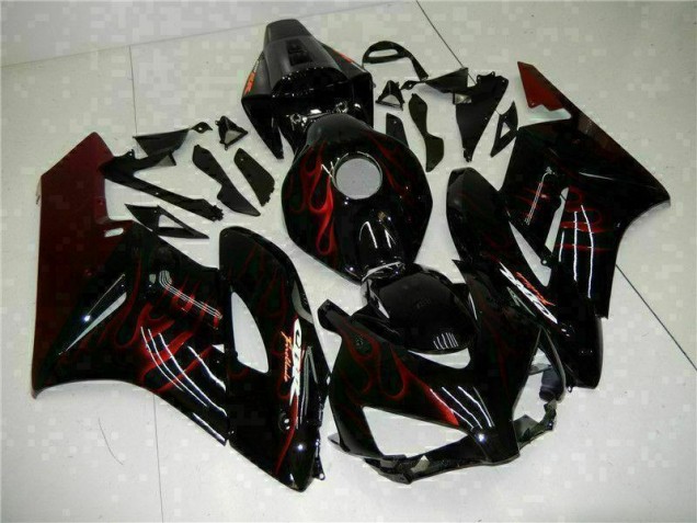 Honda CBR 1000 RR 2004-2005 Verkleidungen - Rot Flamme Schwarz