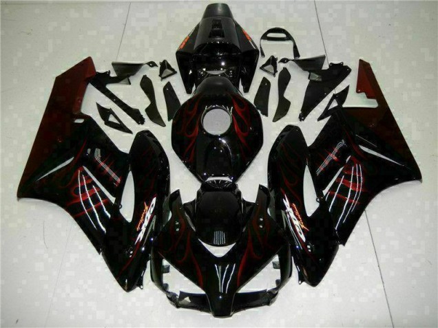 Honda CBR 1000 RR 2004-2005 Verkleidungen - Rot Flamme Schwarz