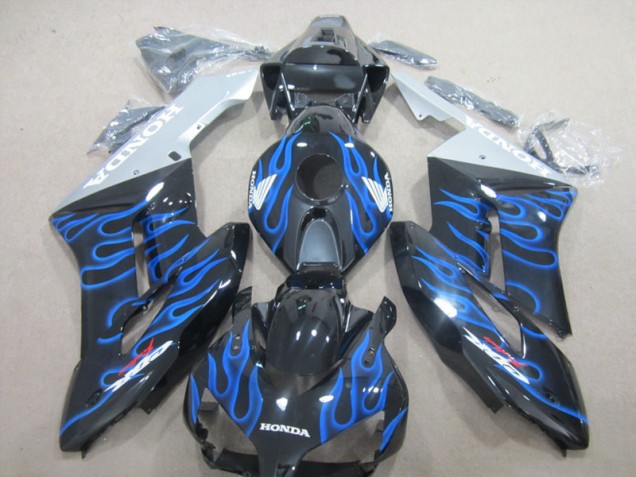 Honda CBR 1000 RR 2004-2005 Verkleidungen - Schwarze Blau Flamme