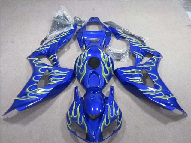 Honda CBR 1000 RR 2006-2007 Verkleidungen - BlauGrüne Flamme