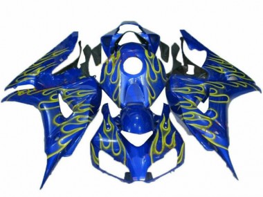 Honda CBR 1000 RR 2006-2007 Verkleidungen - Gelb Flamme Blau