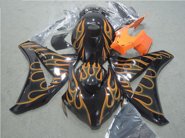 Honda CBR 1000 RR 2008-2011 Verkleidungen - Schwarz Orange Flamme