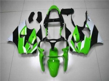 Kawasaki ZX6R 2000-2002 Verkleidungen - Grün Weiß Schwarz