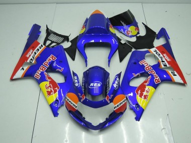 Suzuki GSXR 1000 K1 2000-2002 Verkleidungen - Blau Rot Bull