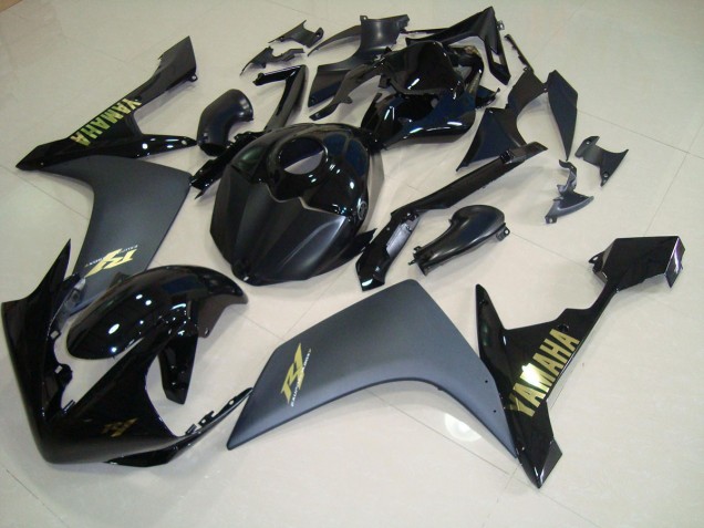 Yamaha R1 2007-2008 Verkleidungen - Matt Schwarz Gold